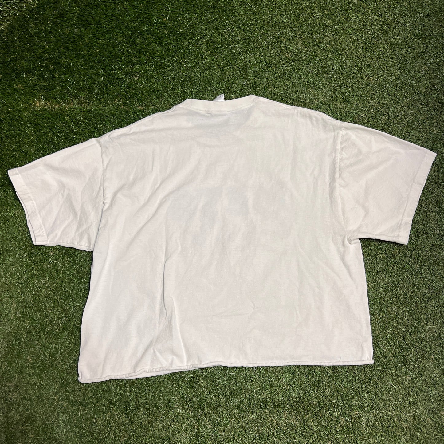 Y2K The Mets Suck White Cropped Tee Size XL USED v15352