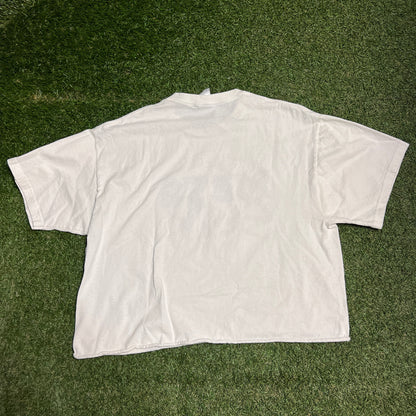 Y2K The Mets Suck White Cropped Tee Size XL USED v15352