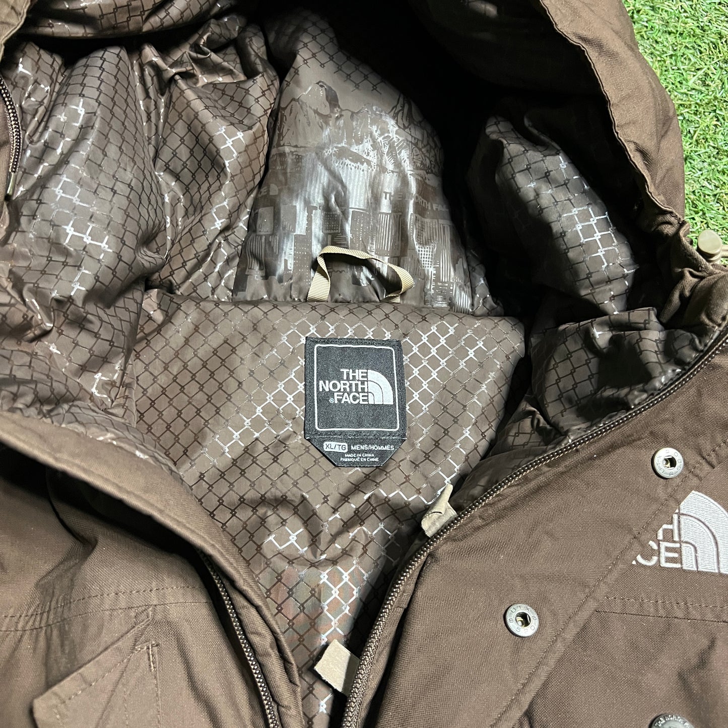 The north face hyvent brown zip up coat Size XL USED v14296