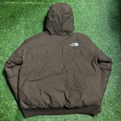 The north face hyvent brown zip up coat Size XL USED v14296