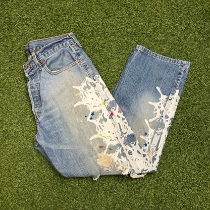 Sp5der web denim jeans Size 32 NEW x9780