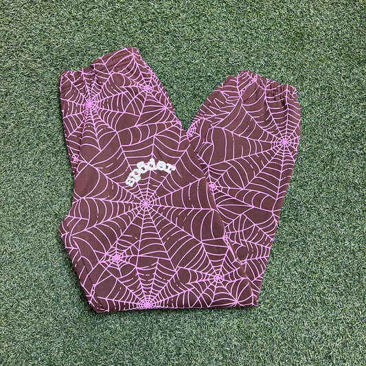 Sp5der AOP brown sweatpants Size Large NEW x9936