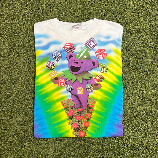1991 Grateful Dead Spring Tour Tie Dye Tee Liquid Blue Tag Size XL USED v12085
