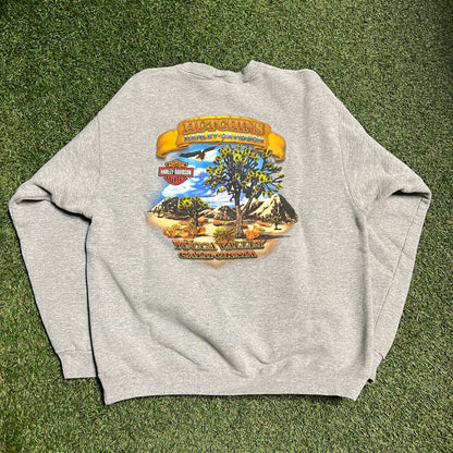 Harley Davidson Hutchins Yucca Valley Grey Crewneck Size Large USED v14259