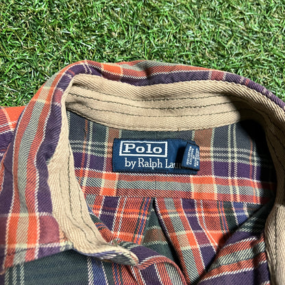 Polo ralph lauren plaid button up Size Medium USED v14275