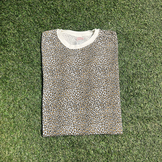 Supreme Hanes Leopard Tagless Tees Size Small Used x11877