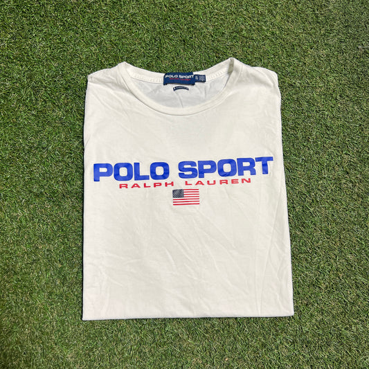 Polo Ralph Lauren Polo Sport Tee White Size XL Used V14324