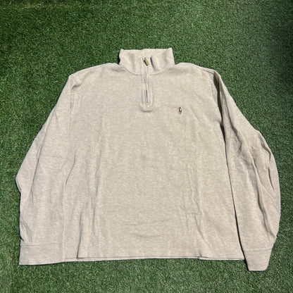 Polo Ralph Lauren Quarter Zip Tan Size XL Used V14323