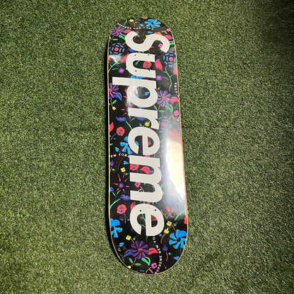 Supreme SS19 Airbrushed Floral Skateboard Deck Black NEW x11888