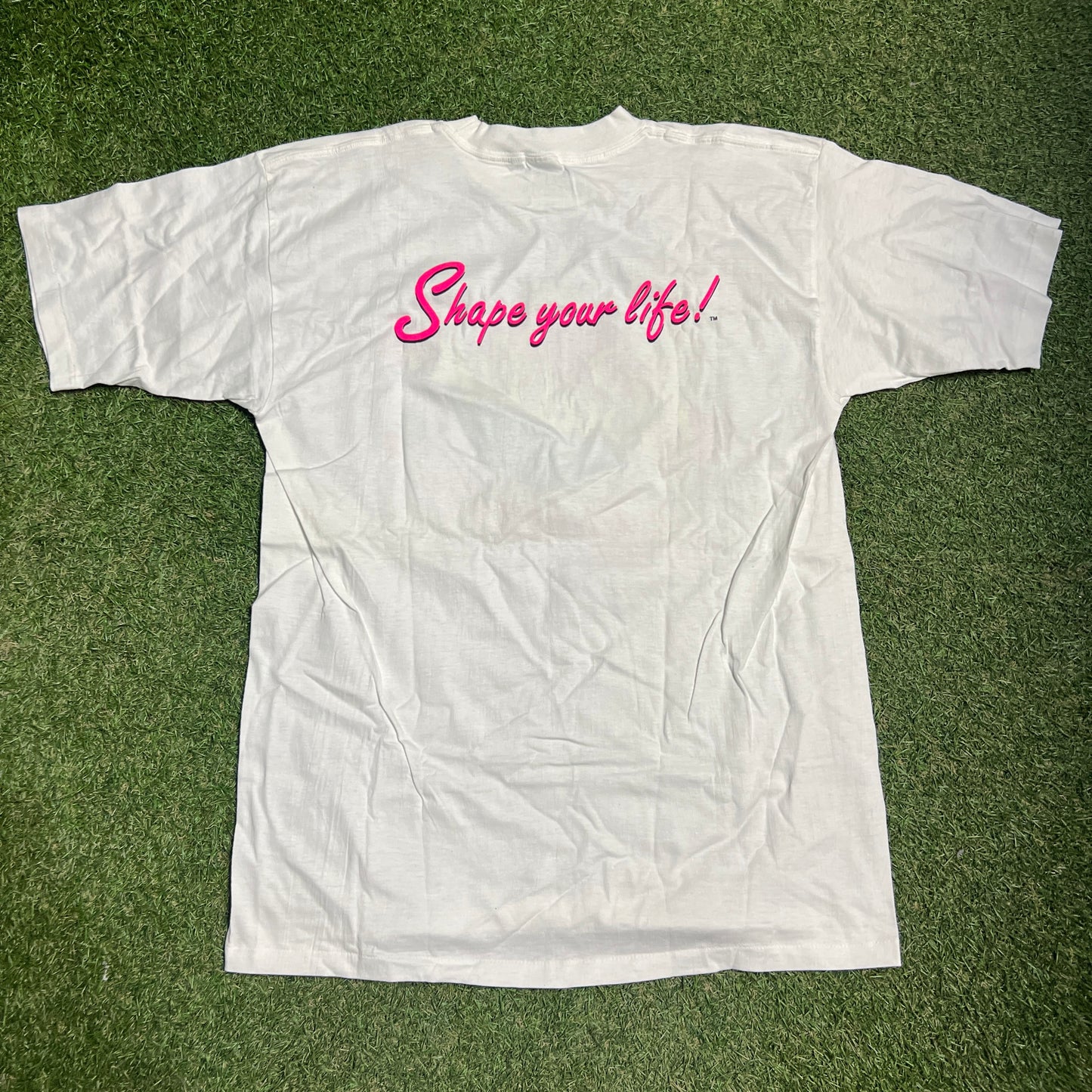 1990s Bally's Fitness White Tee Size XL USED v15403