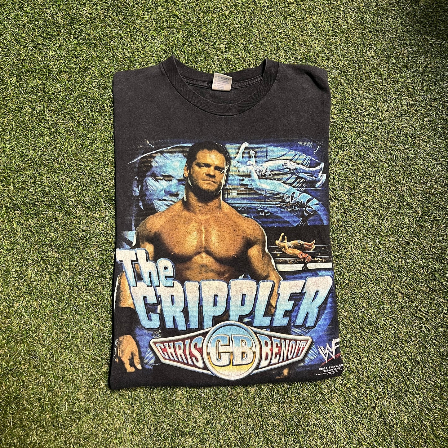 Chris Benoit The Crippler WWF 2000 Wrestling Black Tee Size XL USED v14328