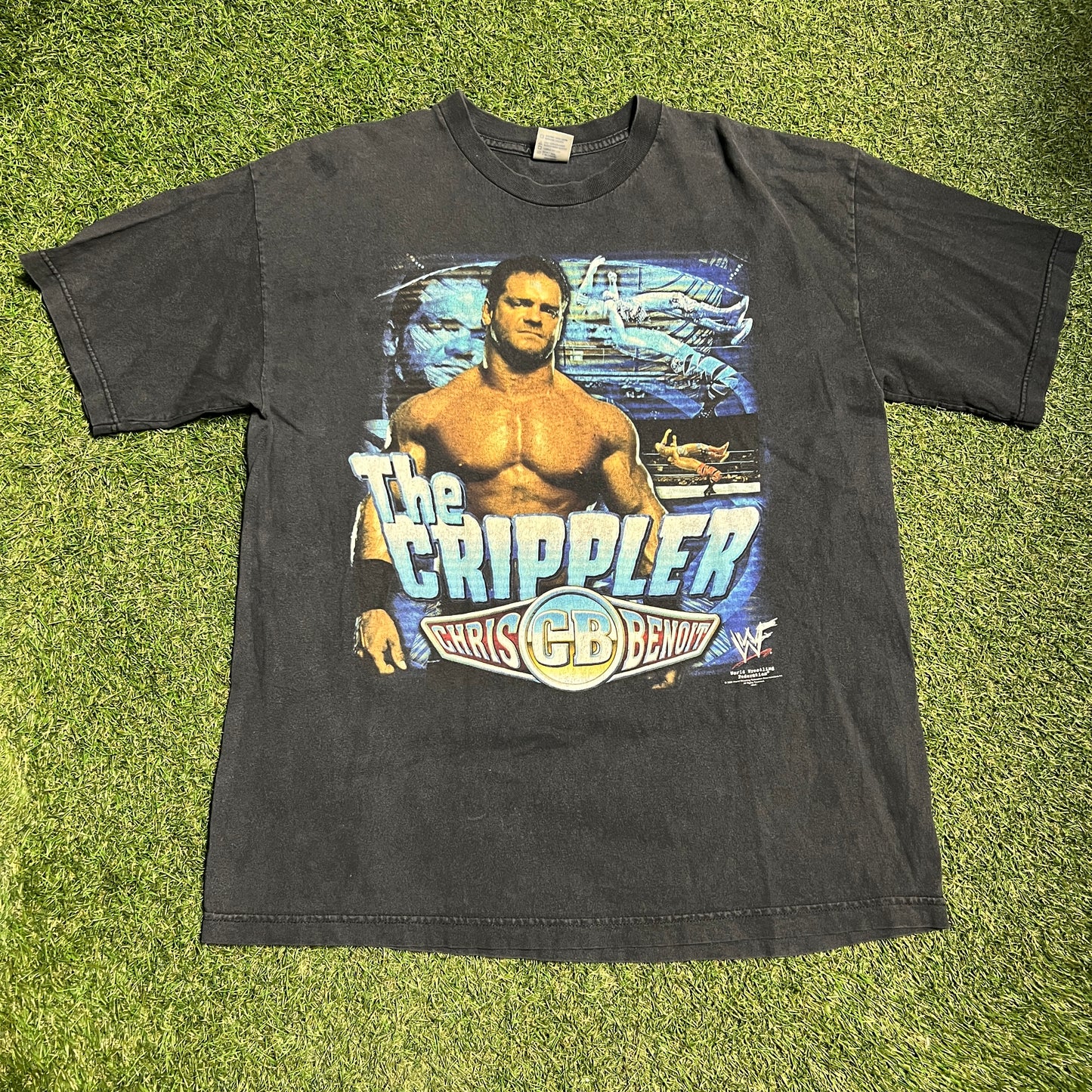 Chris Benoit The Crippler WWF 2000 Wrestling Black Tee Size XL USED v14328