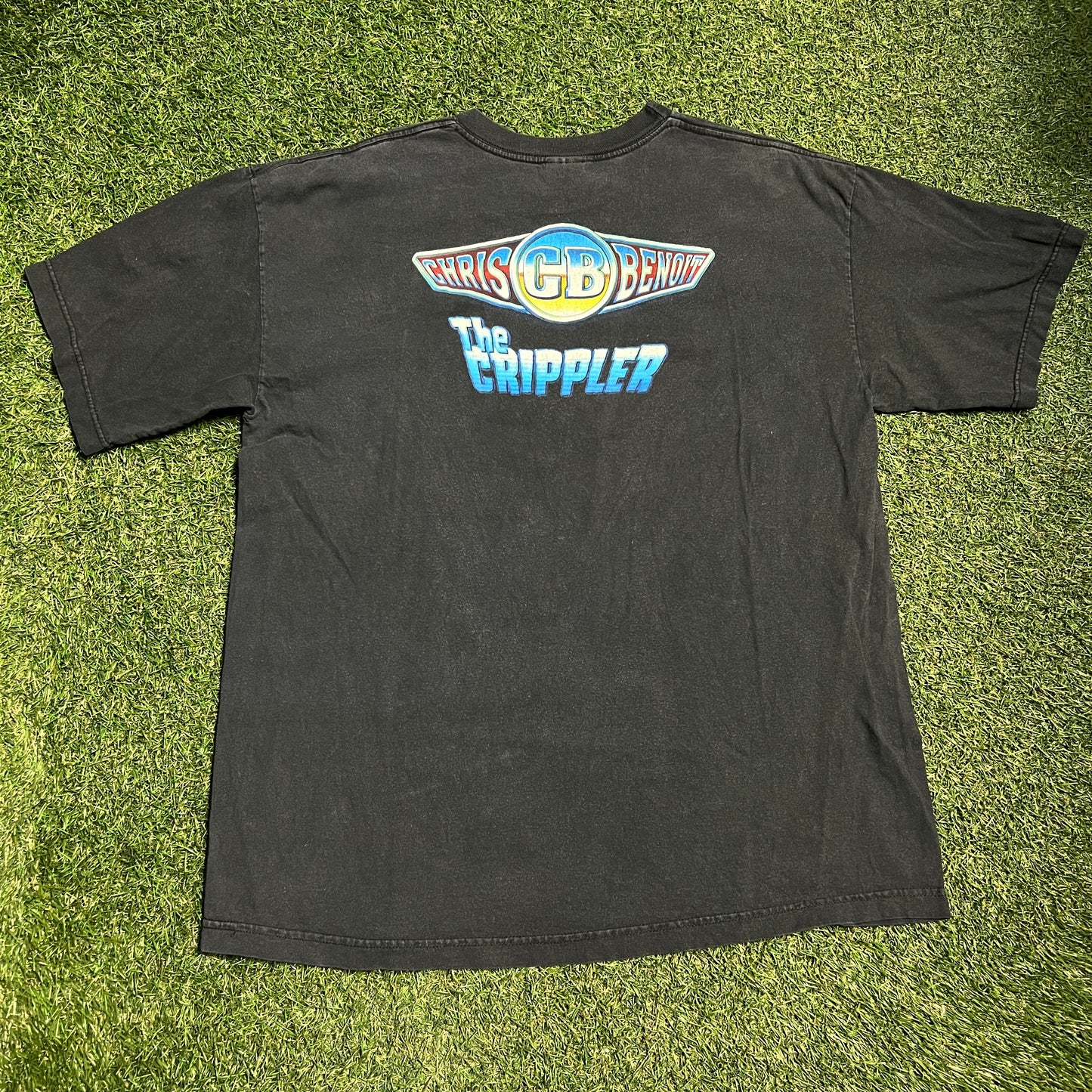 Chris Benoit The Crippler WWF 2000 Wrestling Black Tee Size XL USED v14328