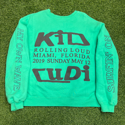 CPFM x Kid Cudi "Swim in the Light" Rolling Loud Miami Teal Crewneck Size Large x12444