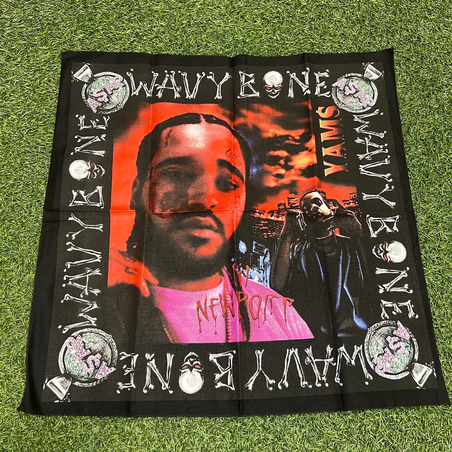 ASAP Yams Black Bandana One Size USED x12445