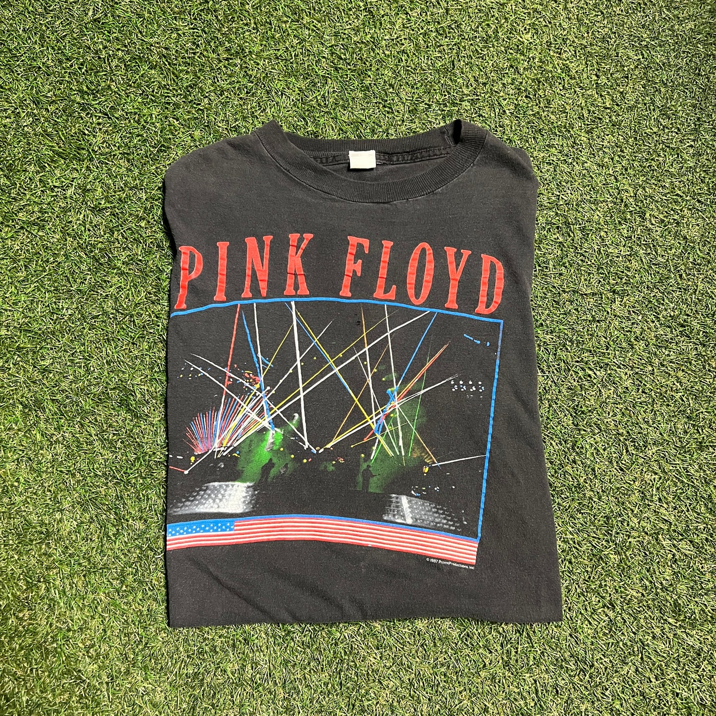 1987 Pink floyd usa tour tee black Size XL USED v14348