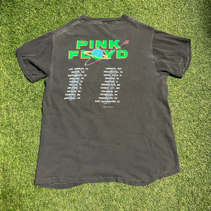 1987 Pink floyd usa tour tee black Size XL USED v14348