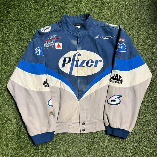 Pfizer roush racing jacket blue Size XL USED v14347