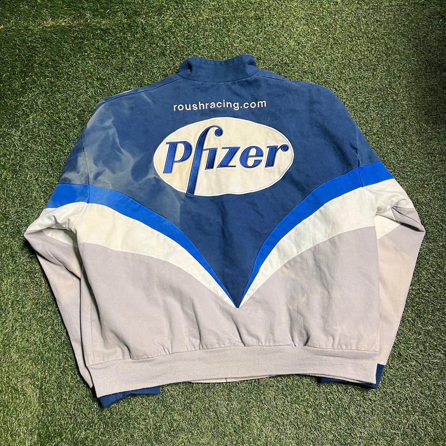 Pfizer roush racing jacket blue Size XL USED v14347