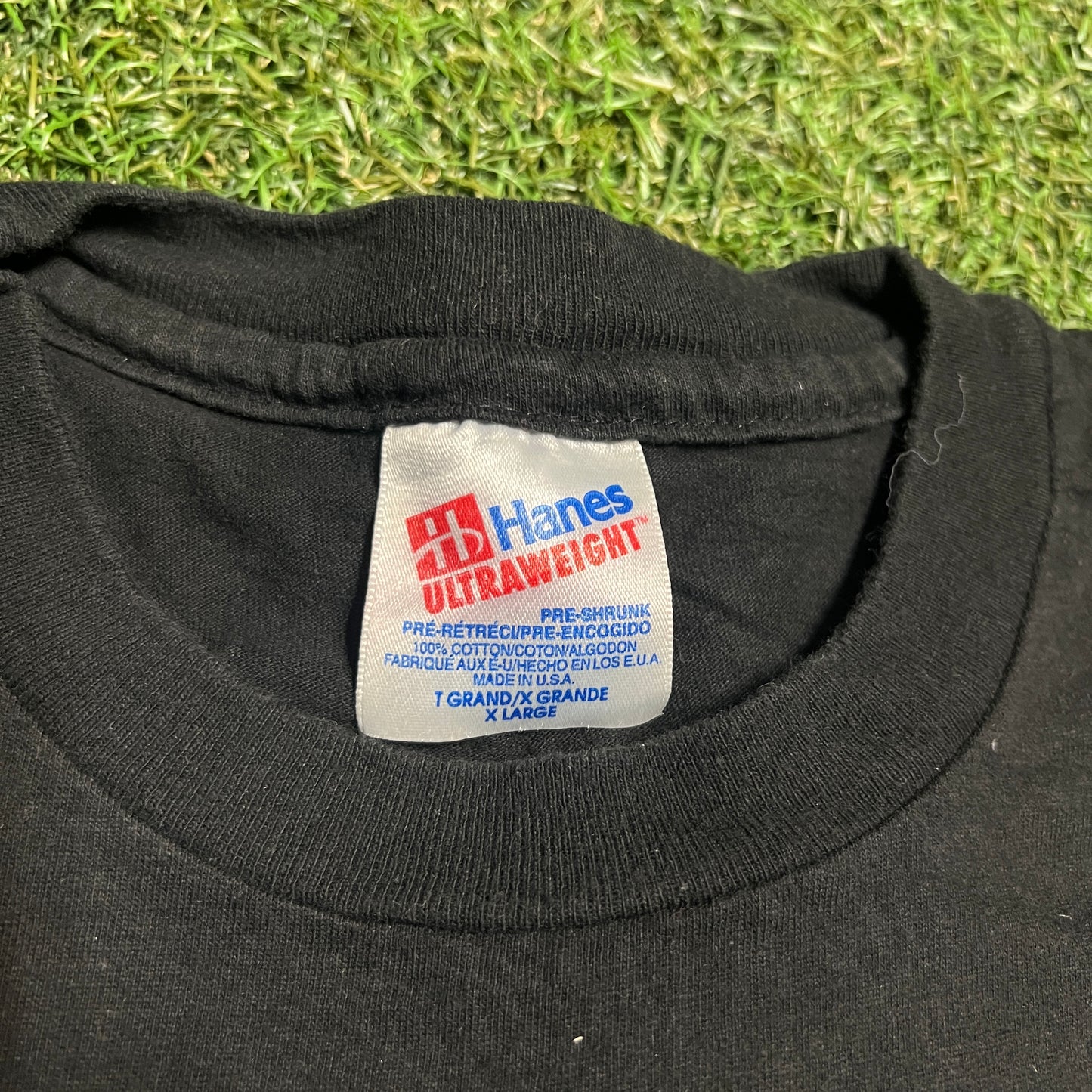 1996 Led Zeppelin Angle Wings Hanes Tag Black Tee Size XL USED v15387