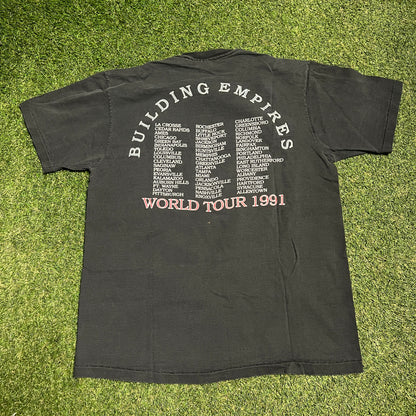 1991 Queensryche Pire Tour Black Tee Size XL USED v15390