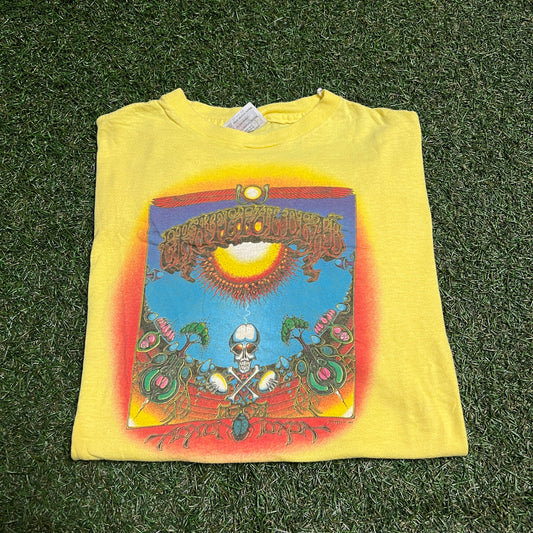 1982 Grateful Dead Aoxomoxoa Cover Yellow Tee Size XL USED v15391