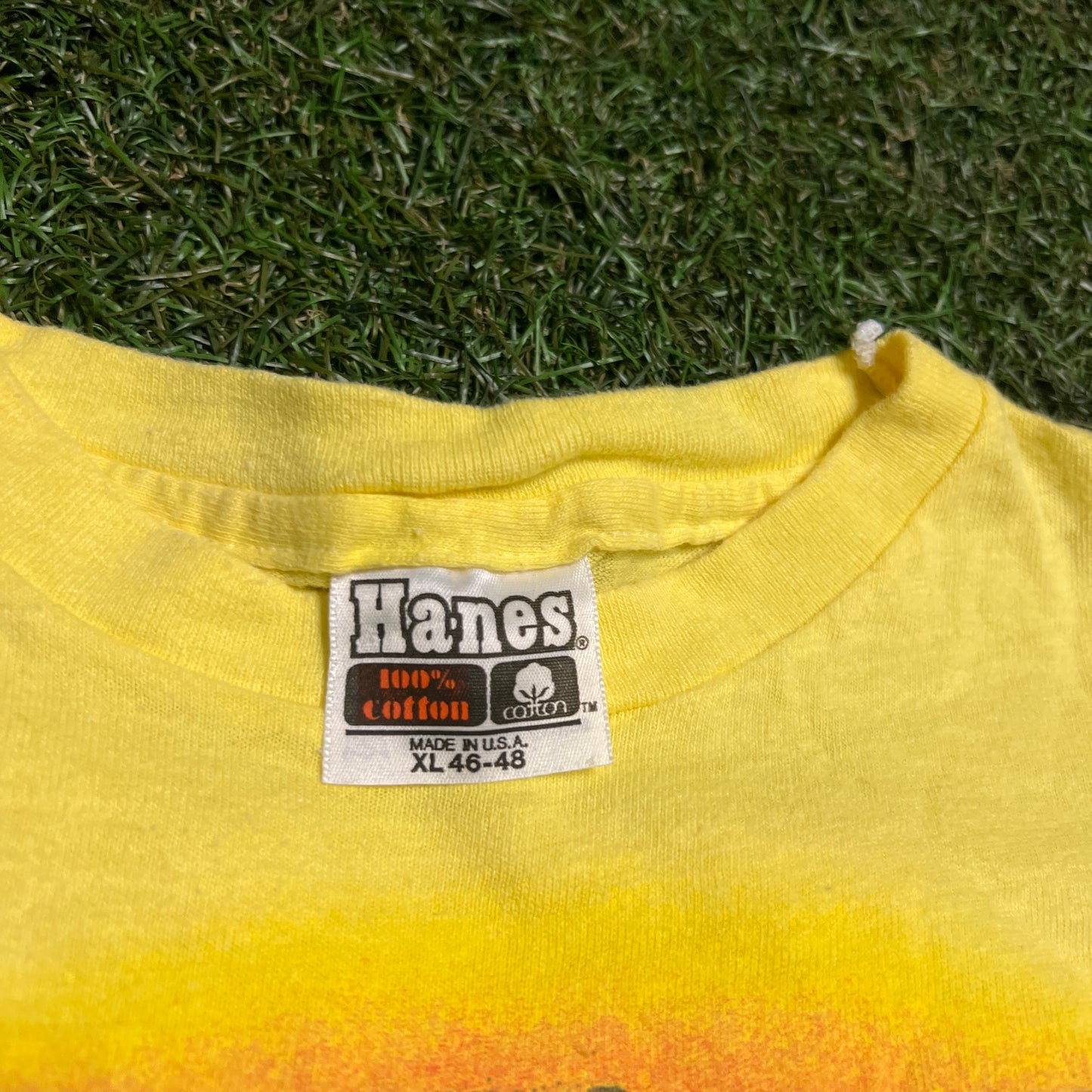 1982 Grateful Dead Aoxomoxoa Cover Yellow Tee Size XL USED v15391