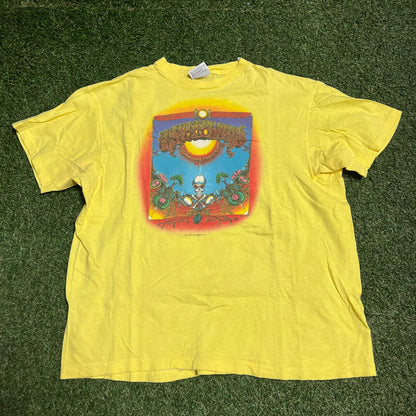 1982 Grateful Dead Aoxomoxoa Cover Yellow Tee Size XL USED v15391