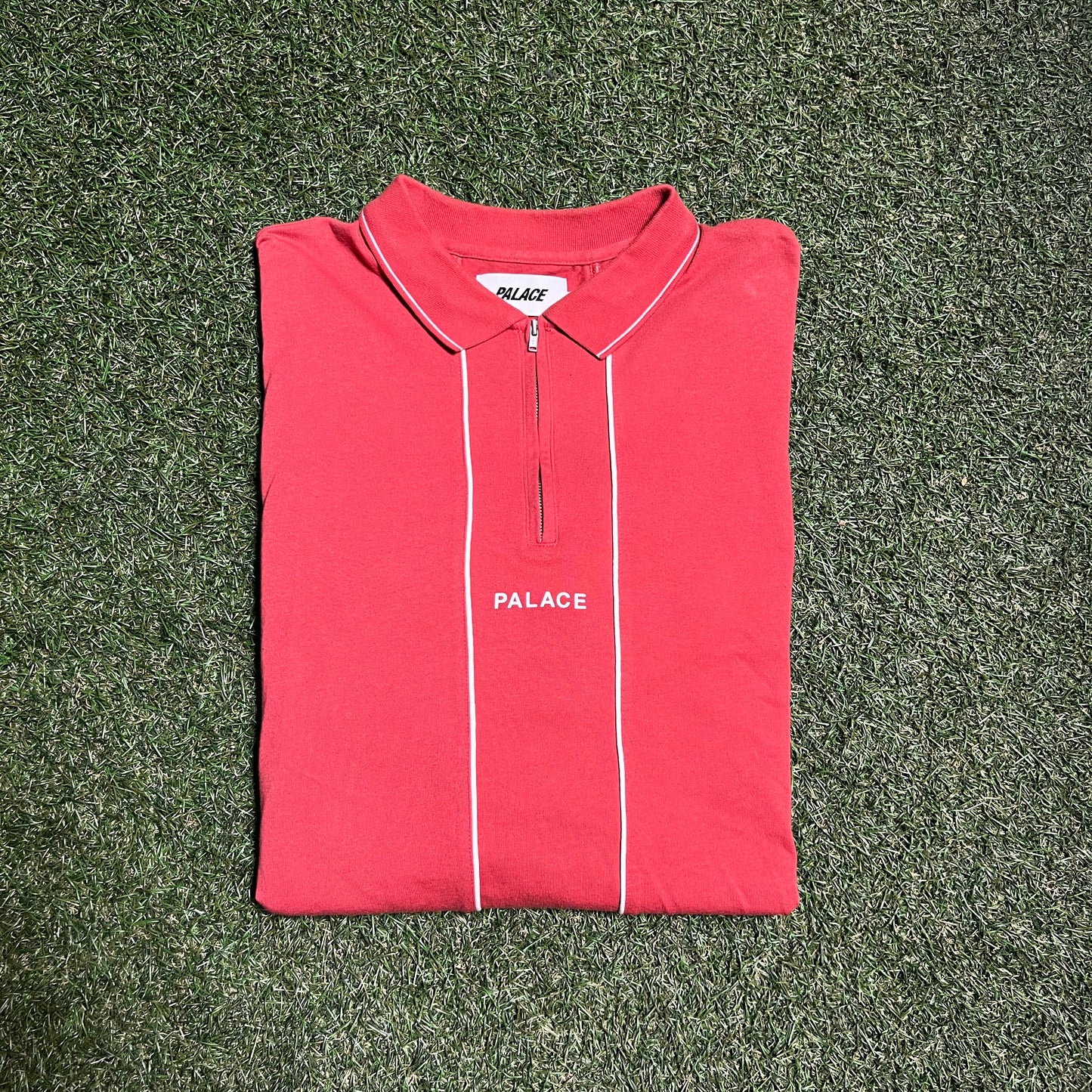 Palace Collard Quarter Zip Salmon Longsleeve Size Large USED x11909