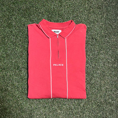 Palace Collard Quarter Zip Salmon Longsleeve Size Large USED x11909