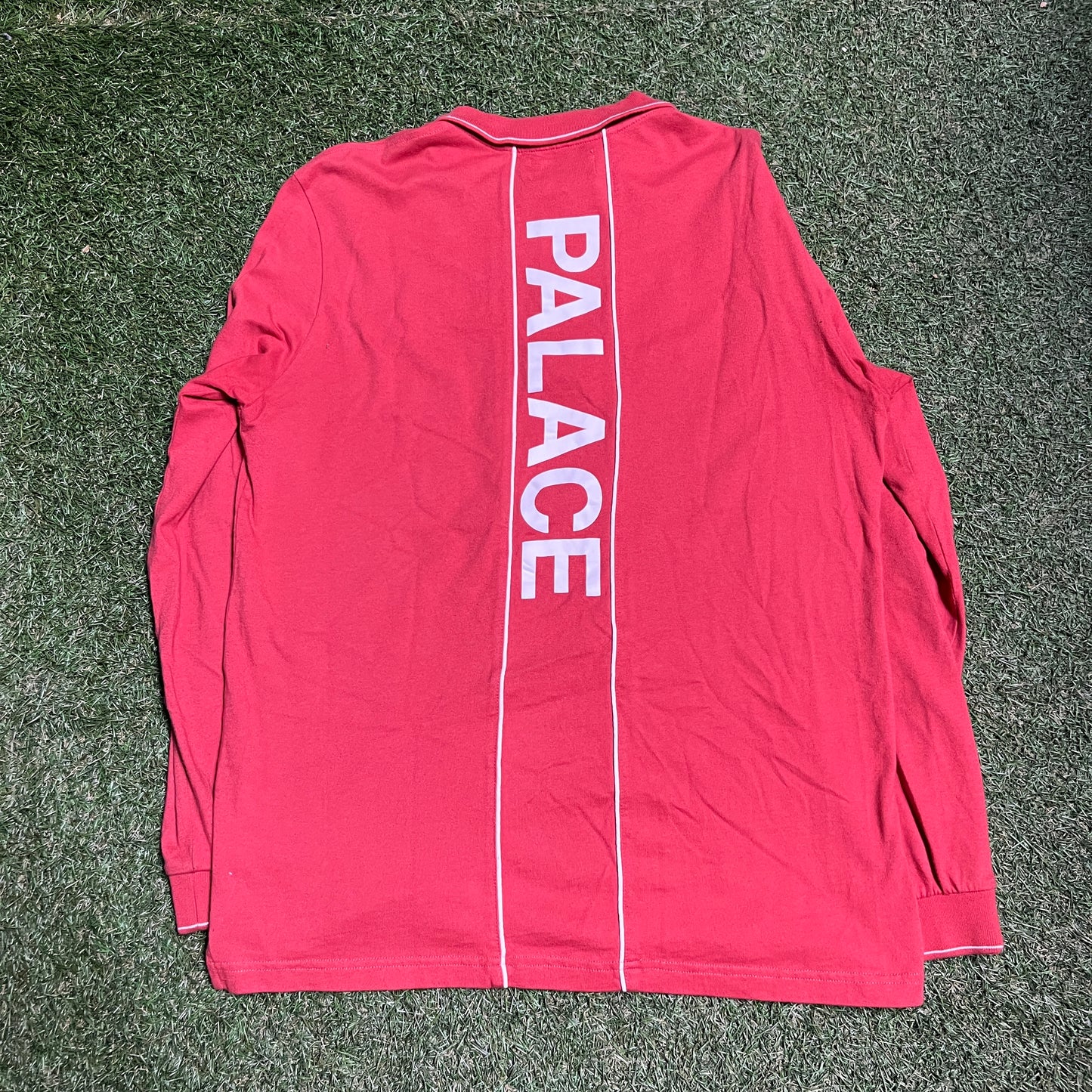 Palace Collard Quarter Zip Salmon Longsleeve Size Large USED x11909