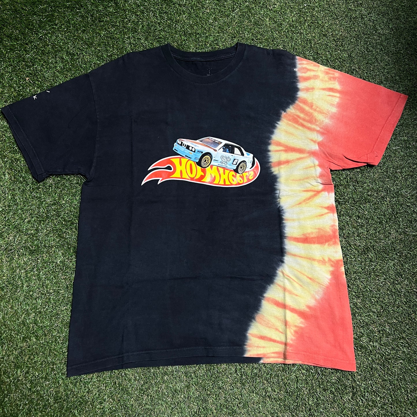 Travis Scott Hot Wheels Black Tie Dye Tee Size Large USED x11925