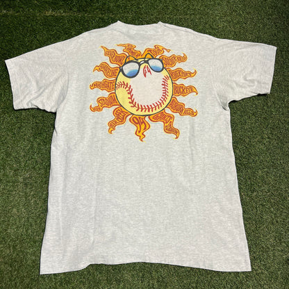 1994 Grateful Dead Steal Your Base Baseball Grey Tee Size XL USED v15392