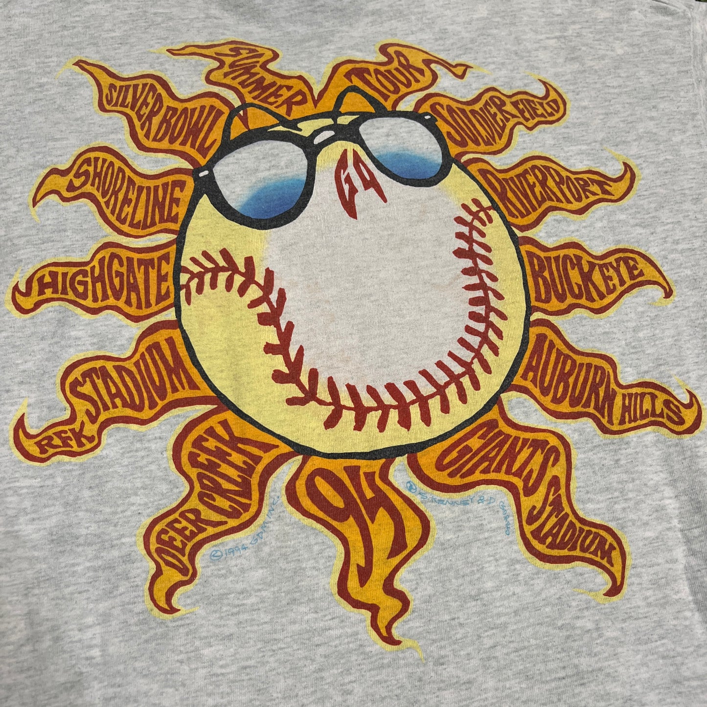 1994 Grateful Dead Steal Your Base Baseball Grey Tee Size XL USED v15392