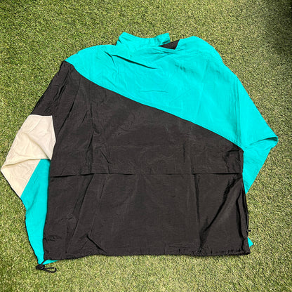 1990s Nike Teal Black WindBreaker Size Large USED v14339