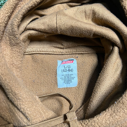 Genuine Dickies Sherpa Brown Hoodie Size Large USED v14320