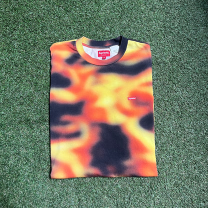 Supreme Small Box Logo Flames Tee Size Medium USED x11898