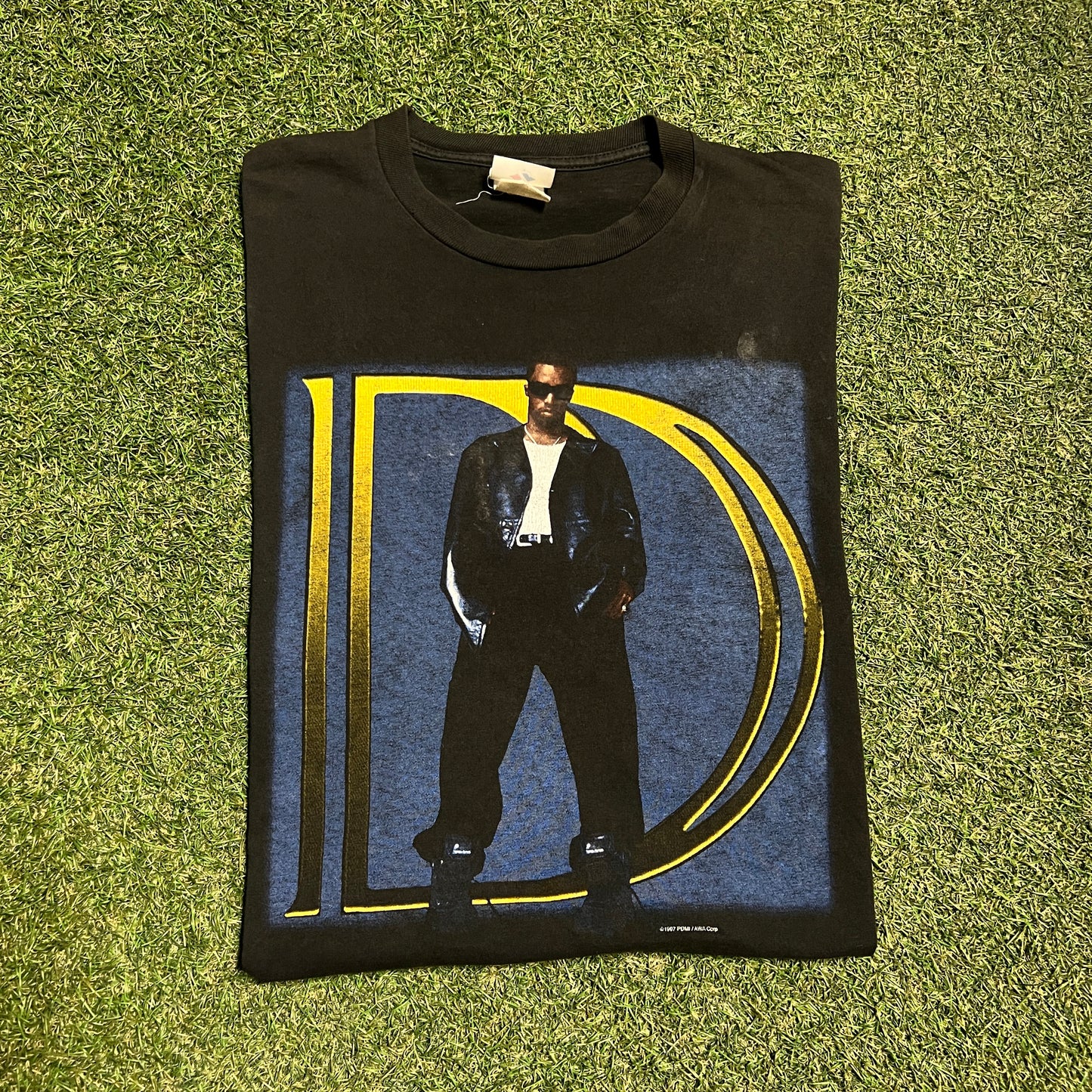 1997 Puffy Daddy Big D Black Tee Size XL USED v15437