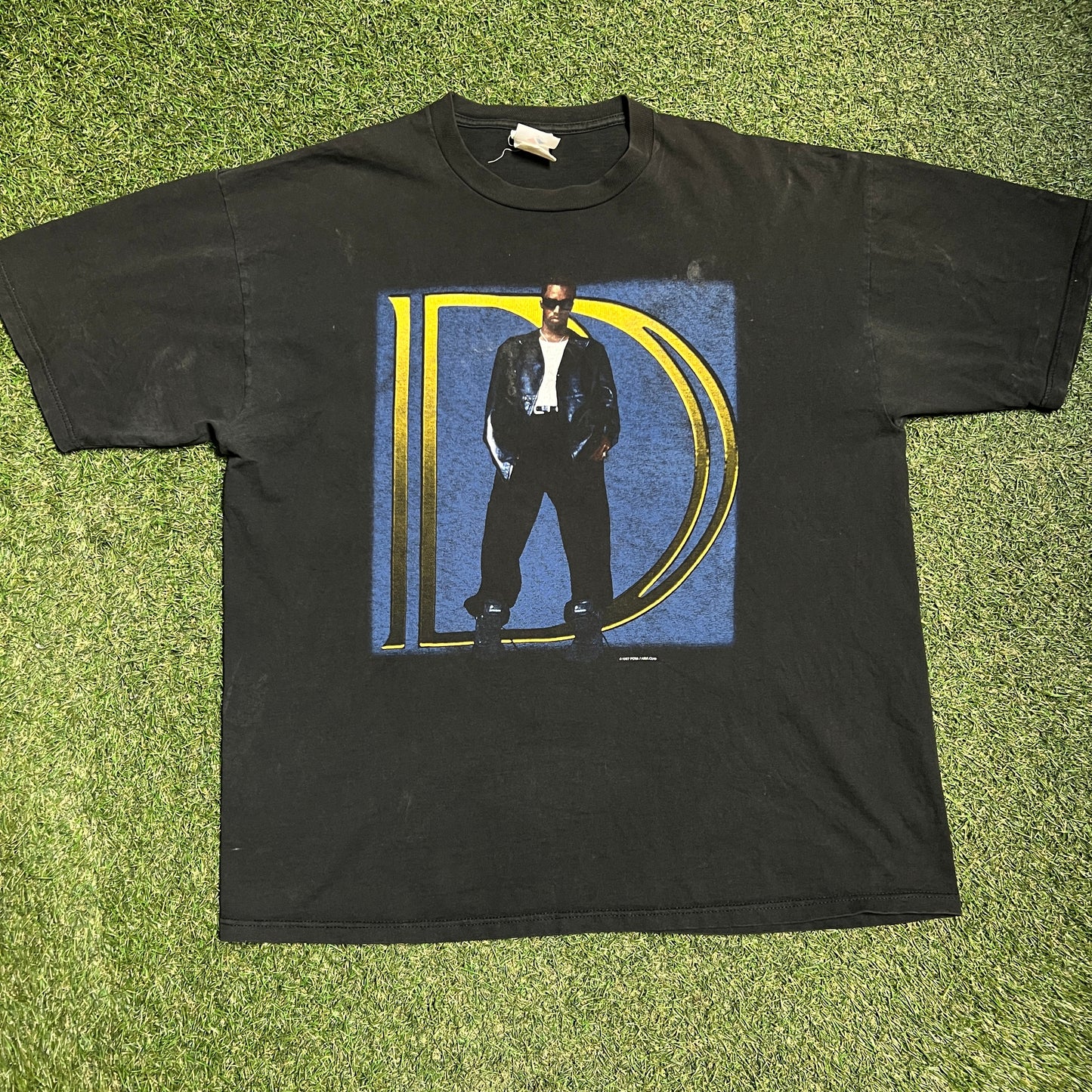 1997 Puffy Daddy Big D Black Tee Size XL USED v15437