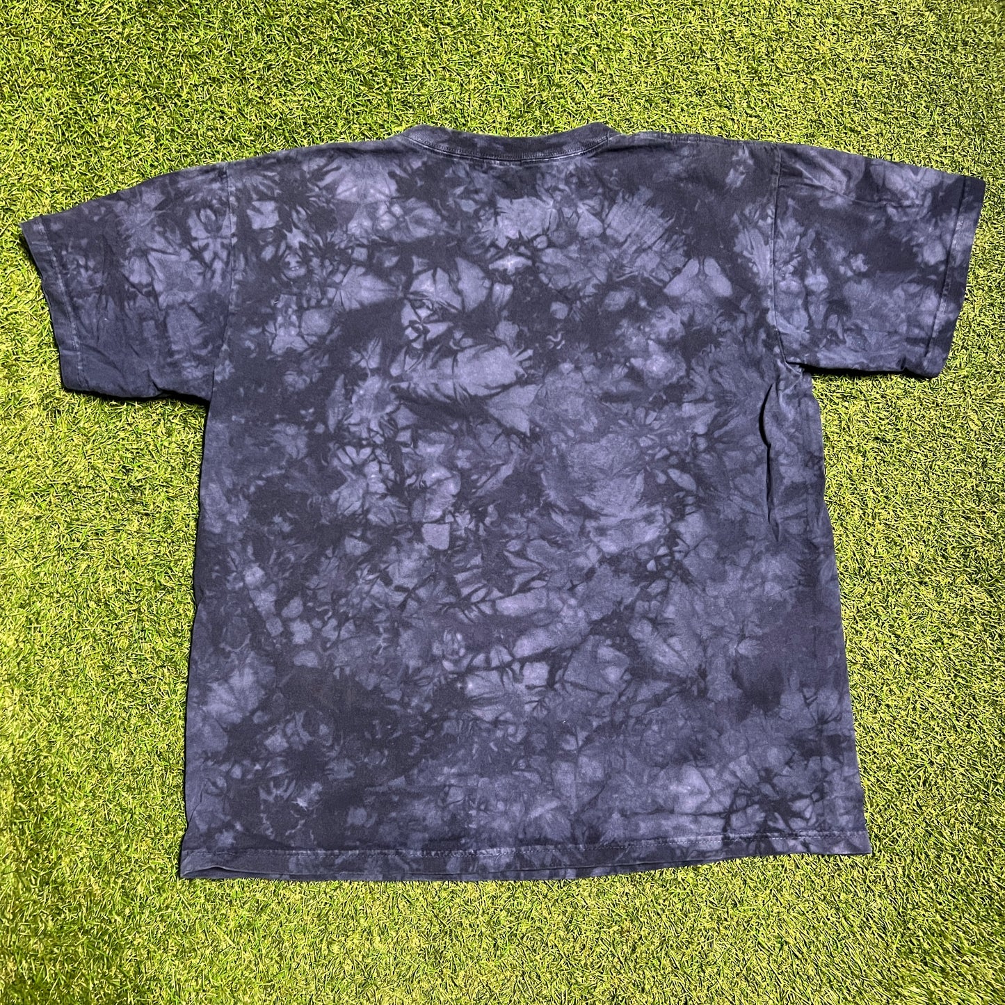Y2K Pink Floyd Purple Tie Dye Liquid Blue Tag Tee Size Medium USED v15431