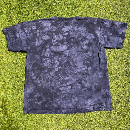 Y2K Pink Floyd Purple Tie Dye Liquid Blue Tag Tee Size Medium USED v15431