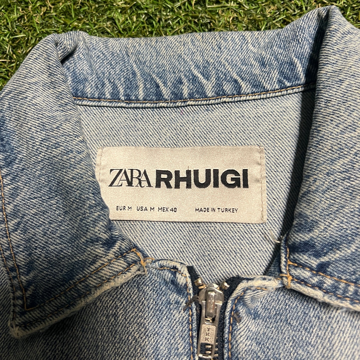 Zara Rhuigi Light Wash Denim Jacket Size Medium USED x11902