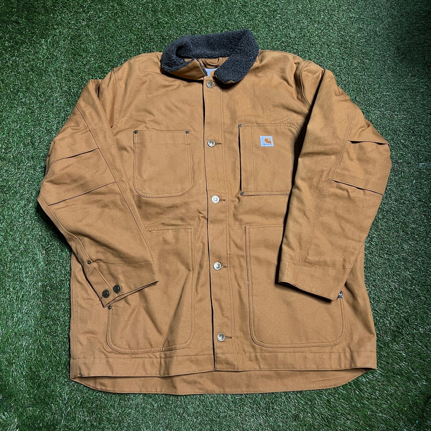 Carhartt Full Swing Tan Button Up Jacket Size XL USED v10731