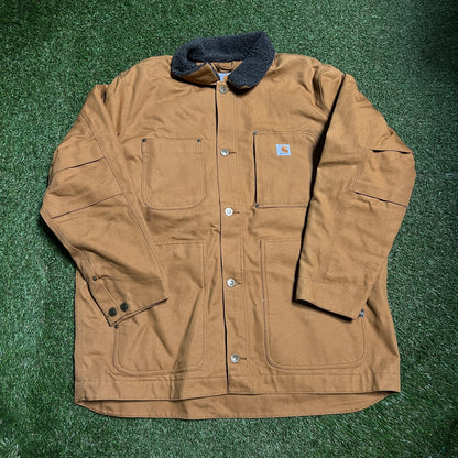 Carhartt Full Swing Tan Button Up Jacket Size XL USED v10731