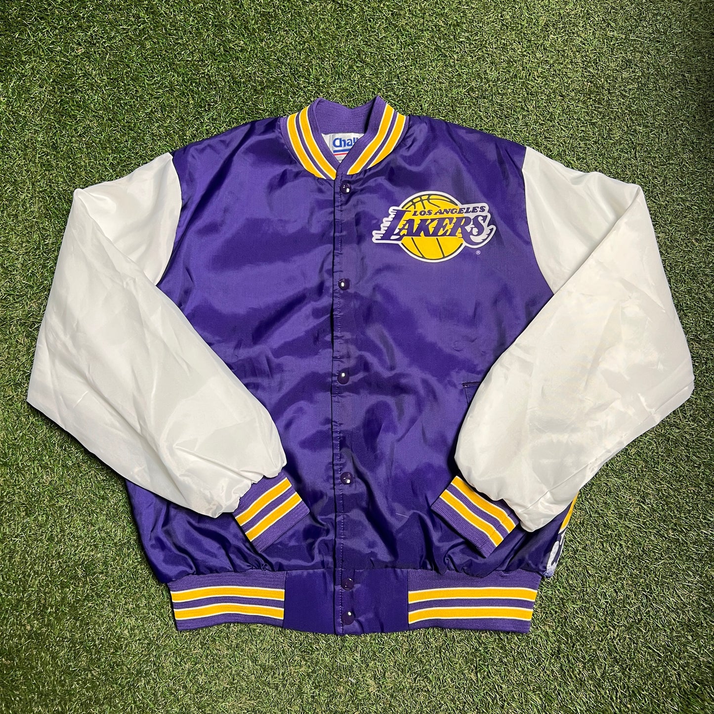 Chalk Line Lakers 1990s Full Print Satin Jacket Size Large USED v10339