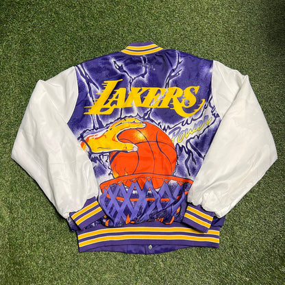 Chalk Line Lakers 1990s Full Print Satin Jacket Size Large USED v10339