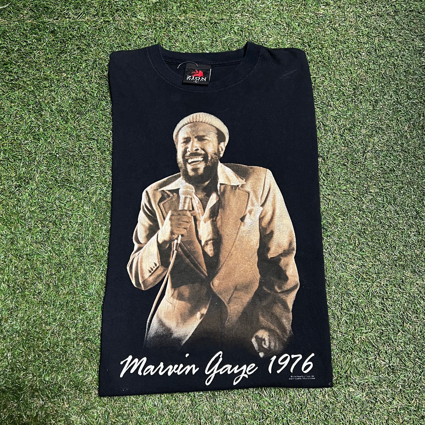 2004 Marvin Gaye 1976 Black Tee Size Large USED v14358