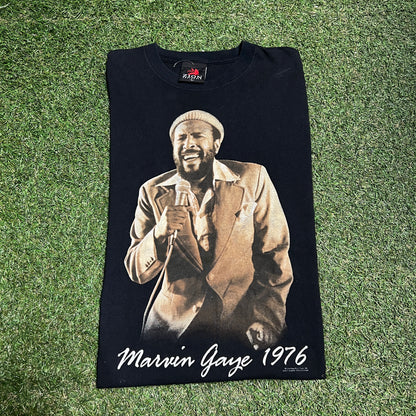 2004 Marvin Gaye 1976 Black Tee Size Large USED v14358