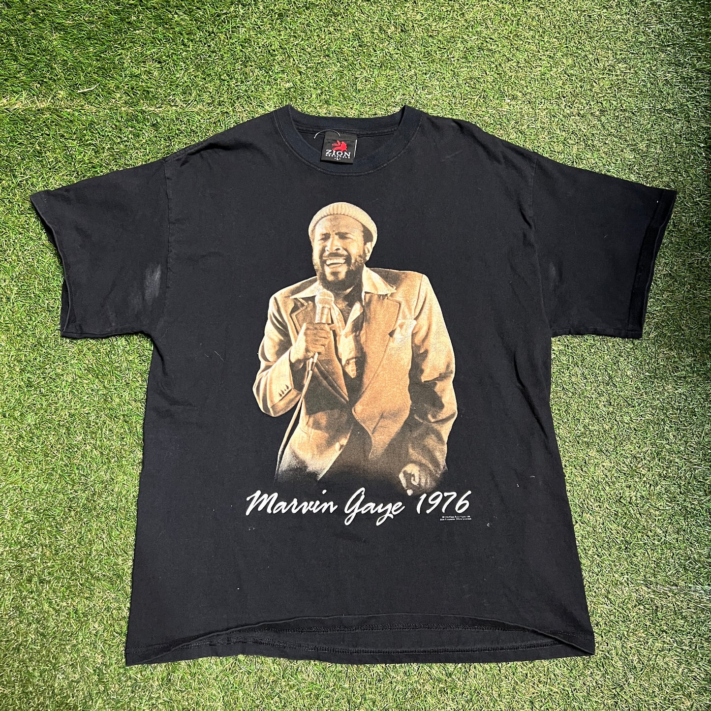 2004 Marvin Gaye 1976 Black Tee Size Large USED v14358