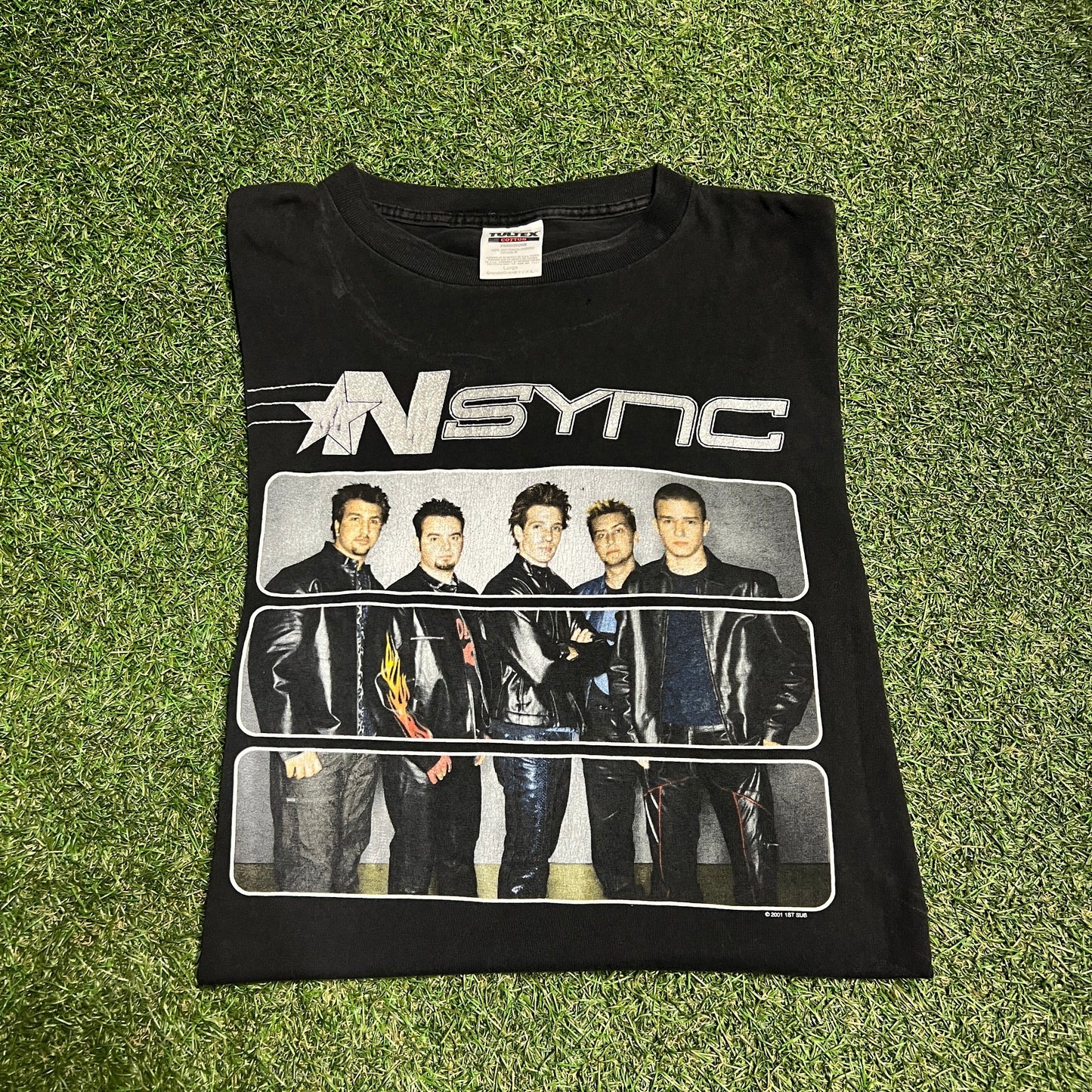 2001 Nsync Popodyssey Tour Black Tee Size Large USED v14357